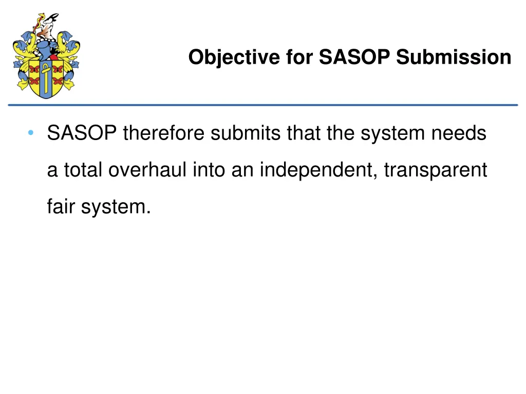 objective for sasop submission 2