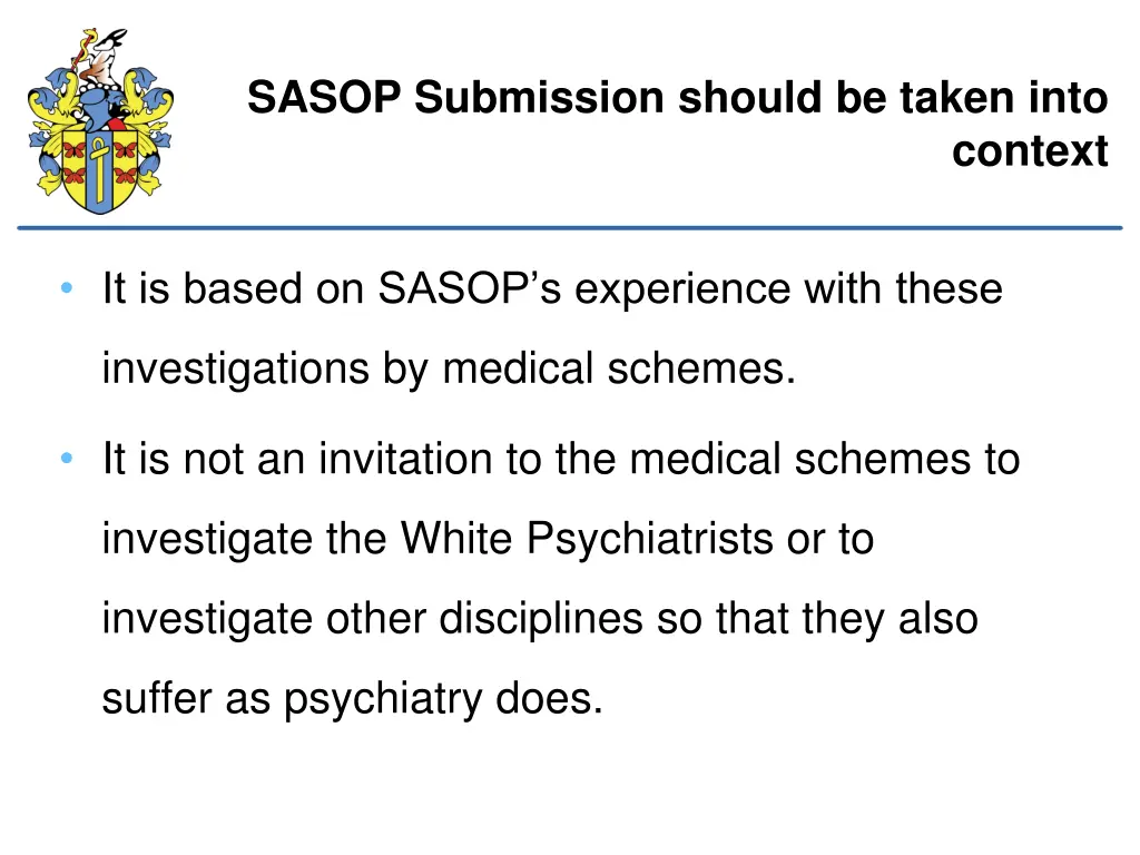 sasop submission should be taken into