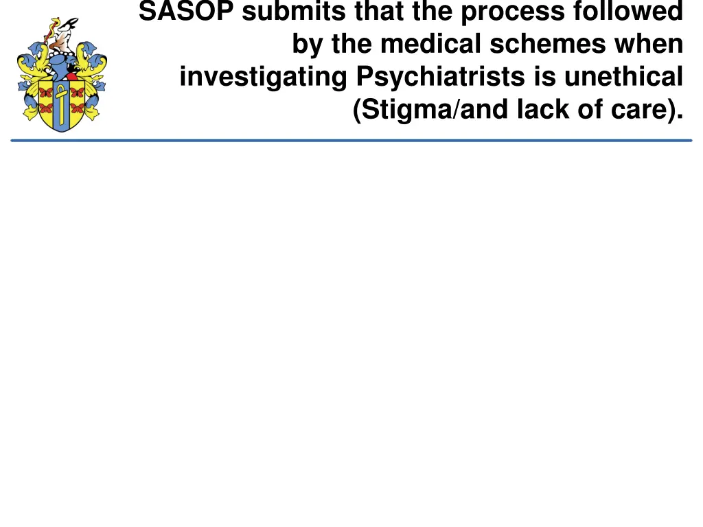 sasop submits that the process followed