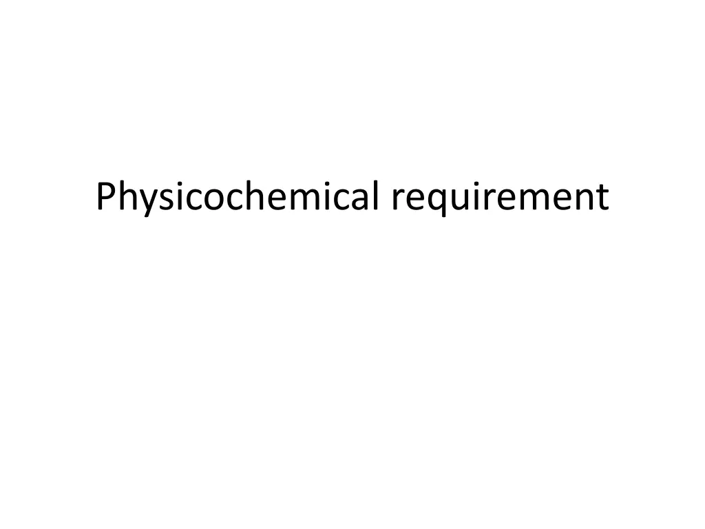 physicochemical requirement