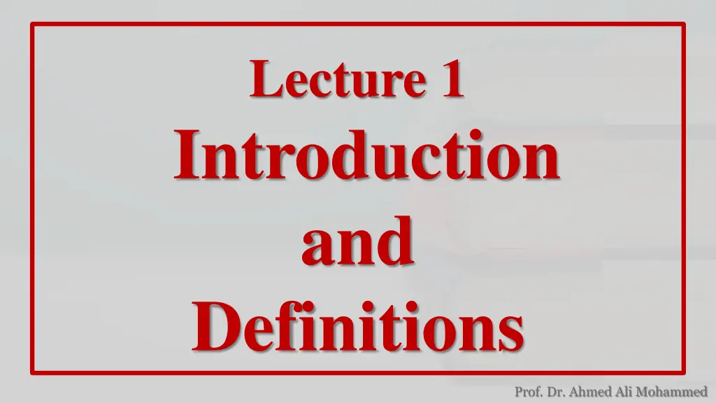 lecture 1 introduction and definitions