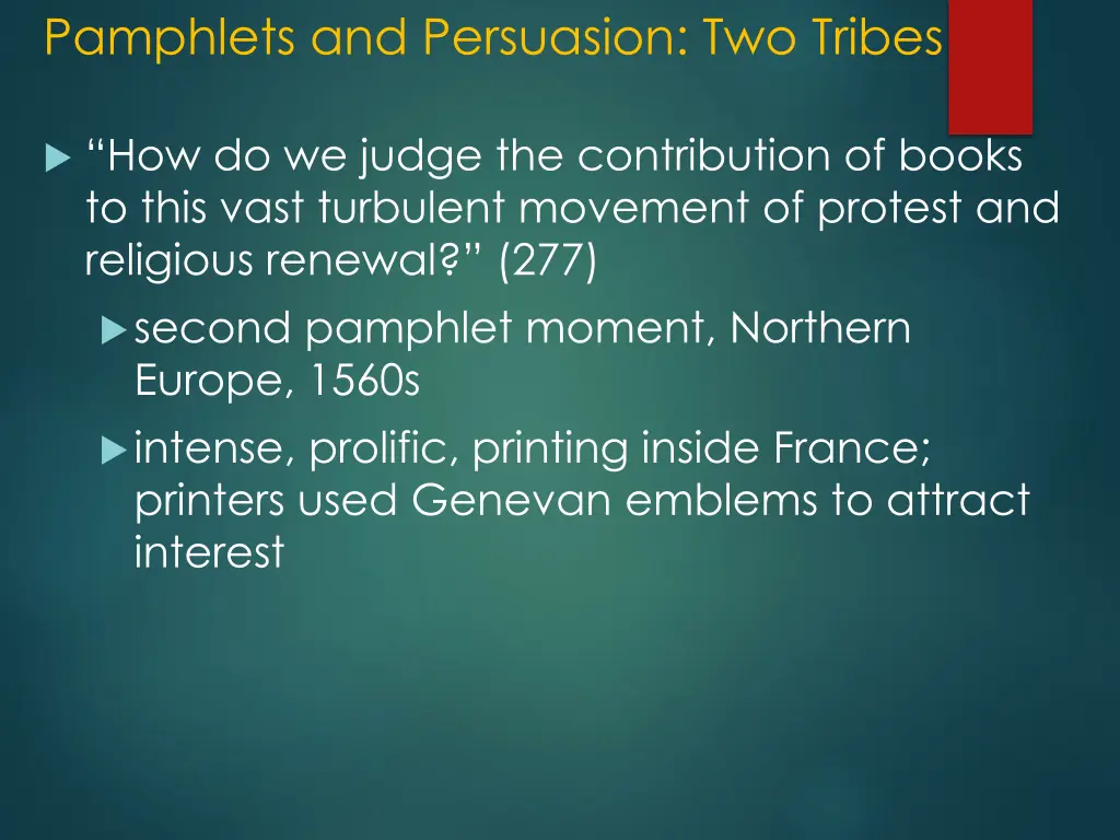 pamphlets and persuasion two tribes