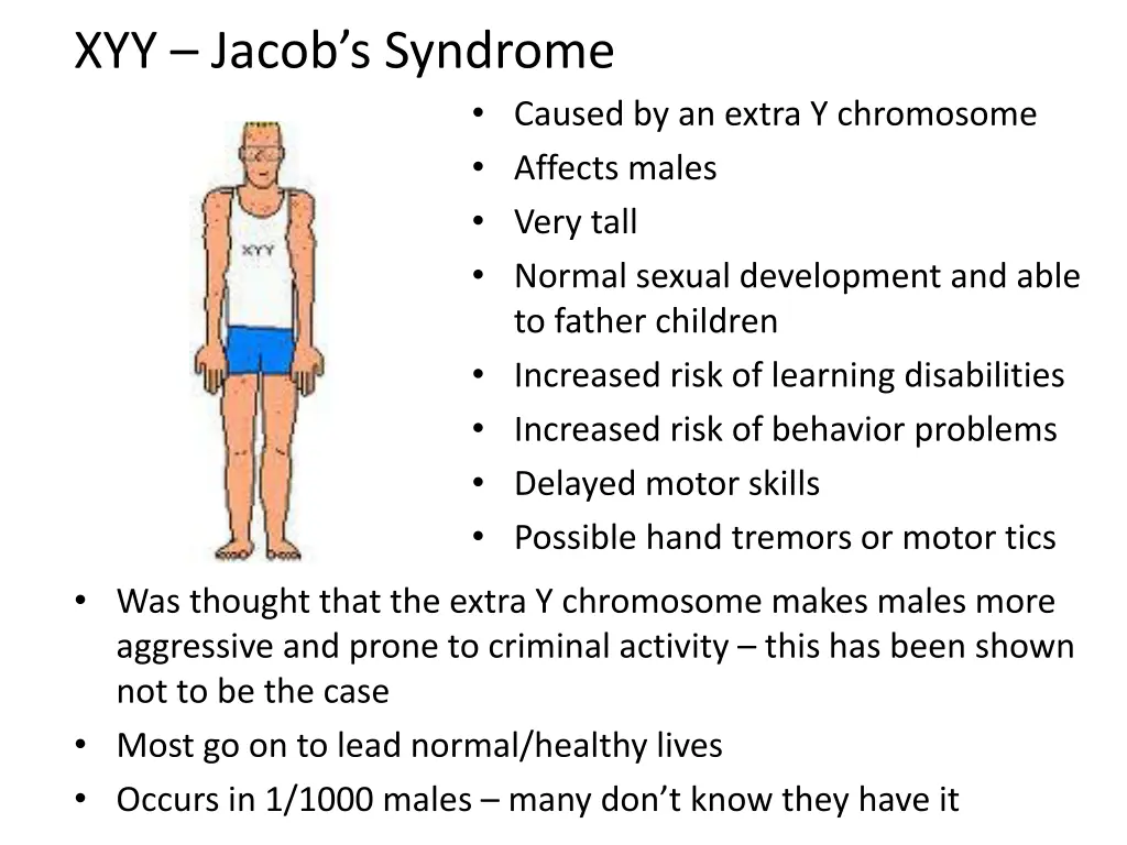 xyy jacob s syndrome