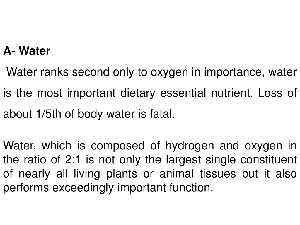 a water