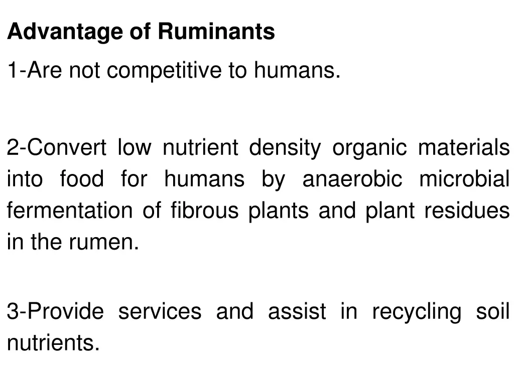 advantage of ruminants