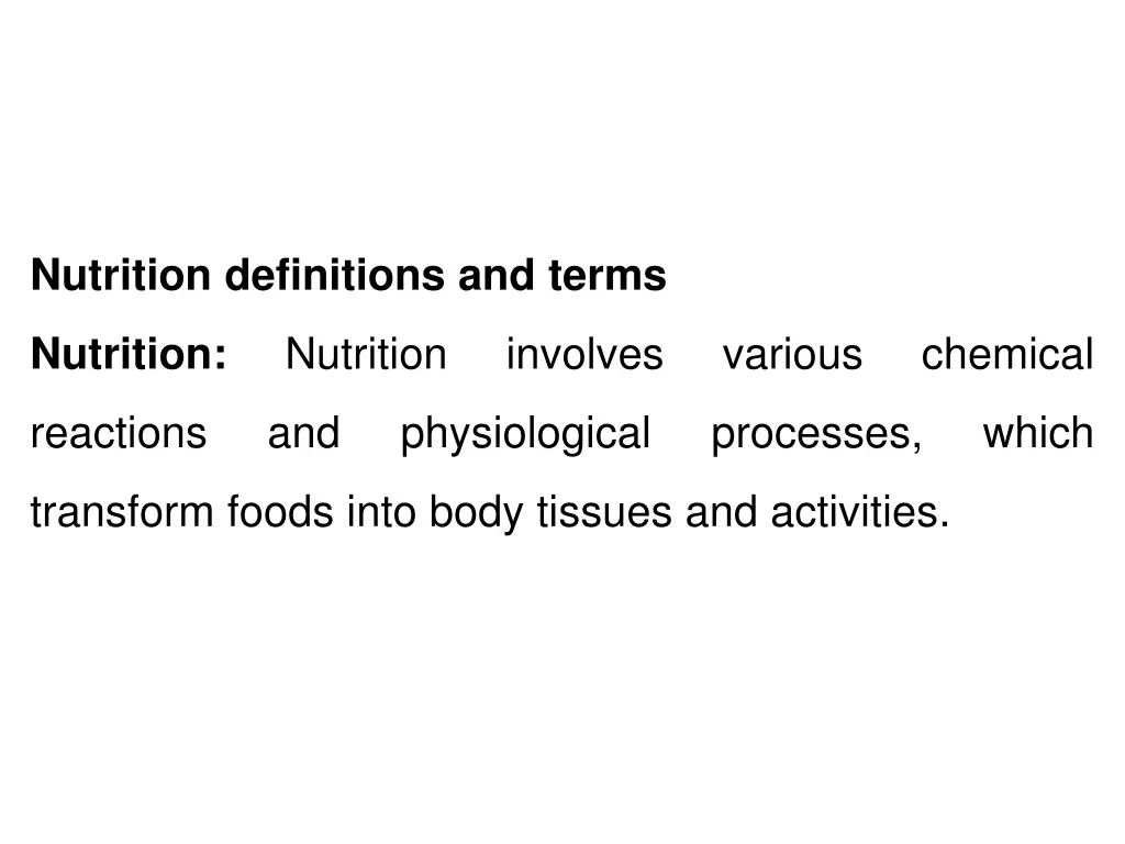 nutrition definitions and terms