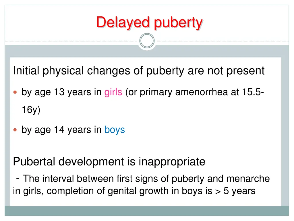 delayed puberty