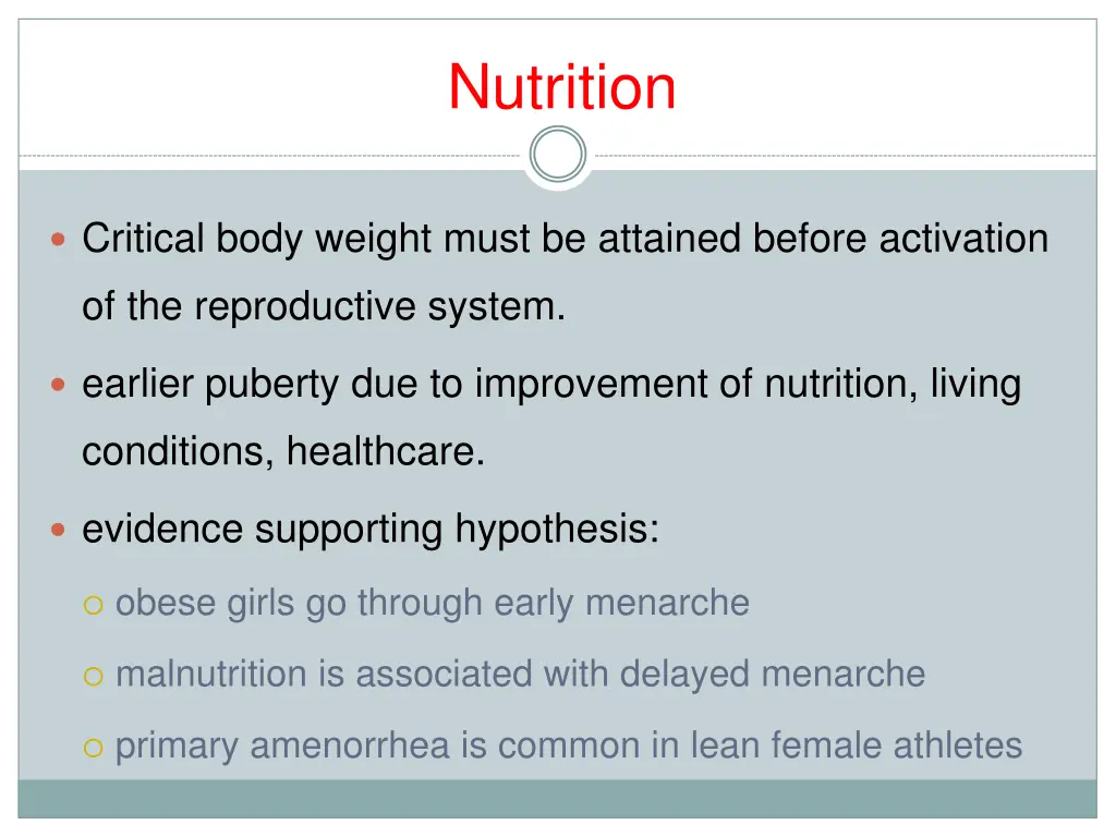 nutrition