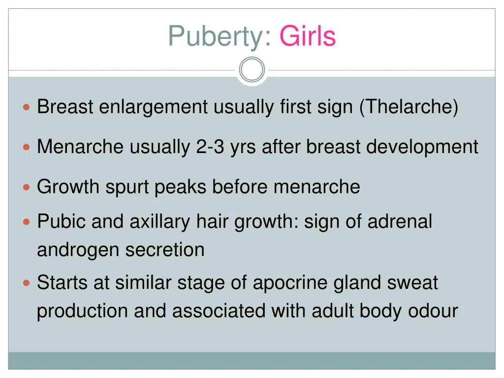 puberty girls