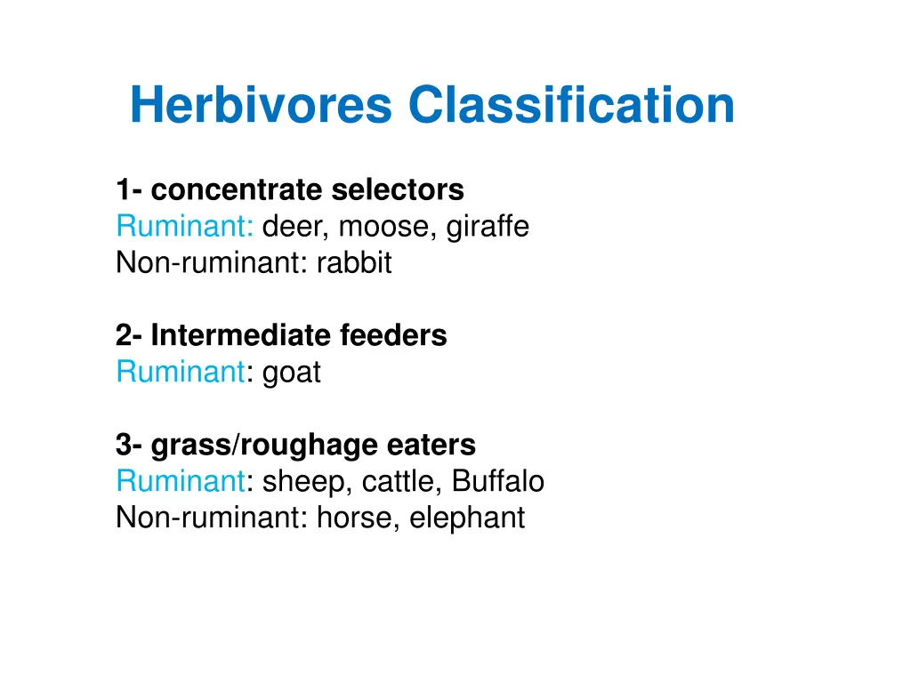 herbivores classification
