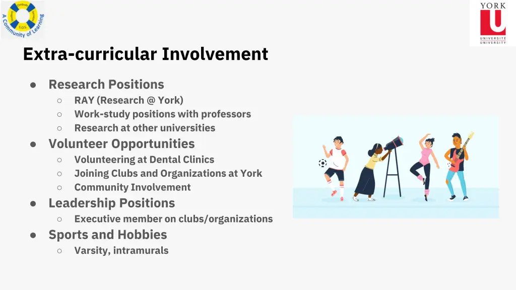 extra curricular involvement