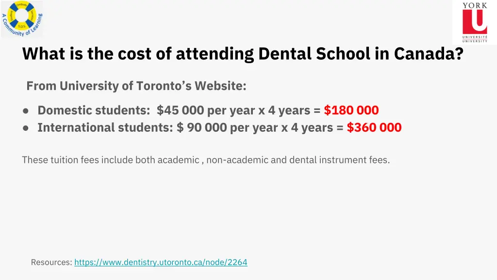 what is the cost of attending dental school