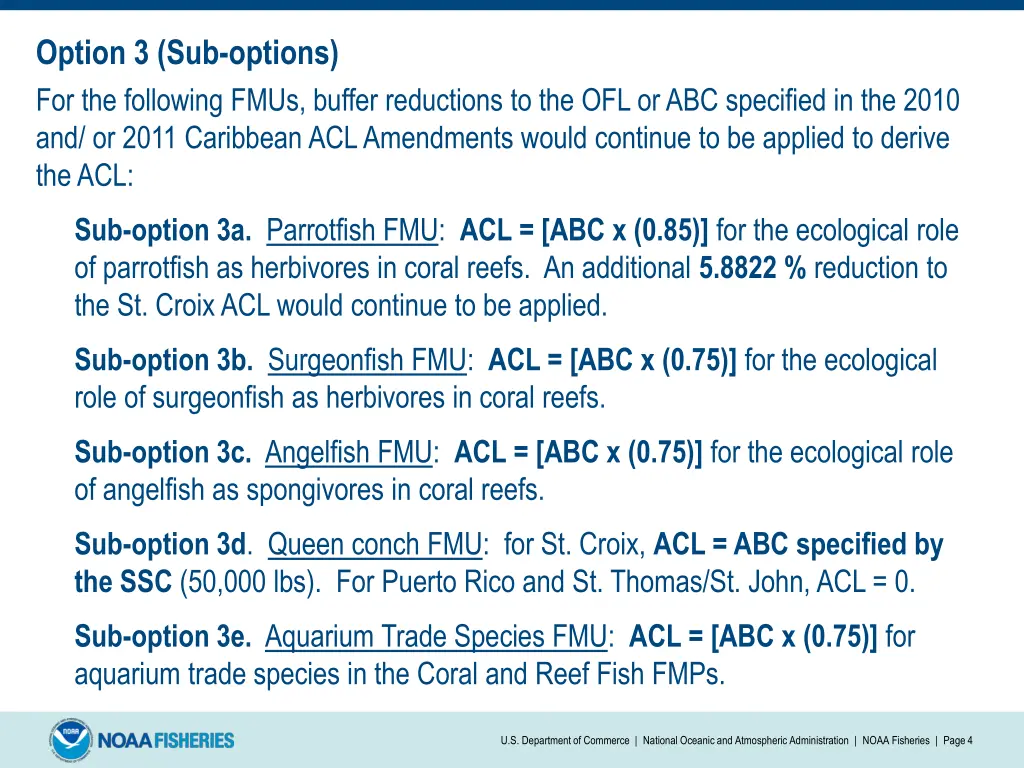 option 3 sub options for the following fmus