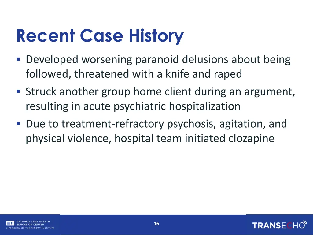 recent case history 1