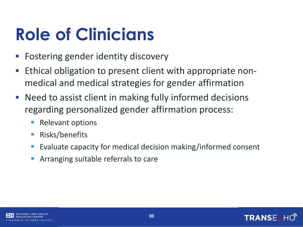 role of clinicians