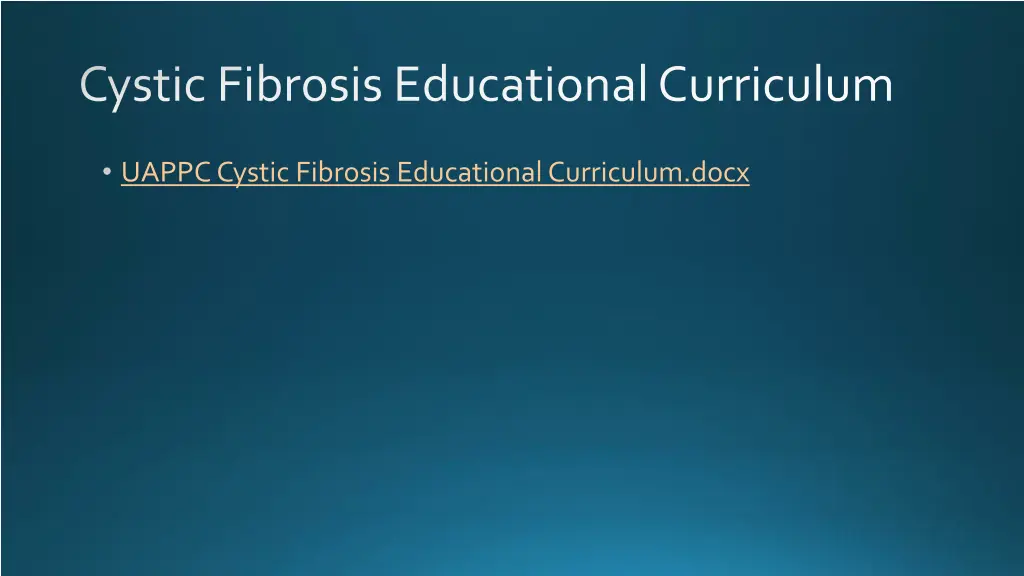 cystic fibrosis educational curriculum 1