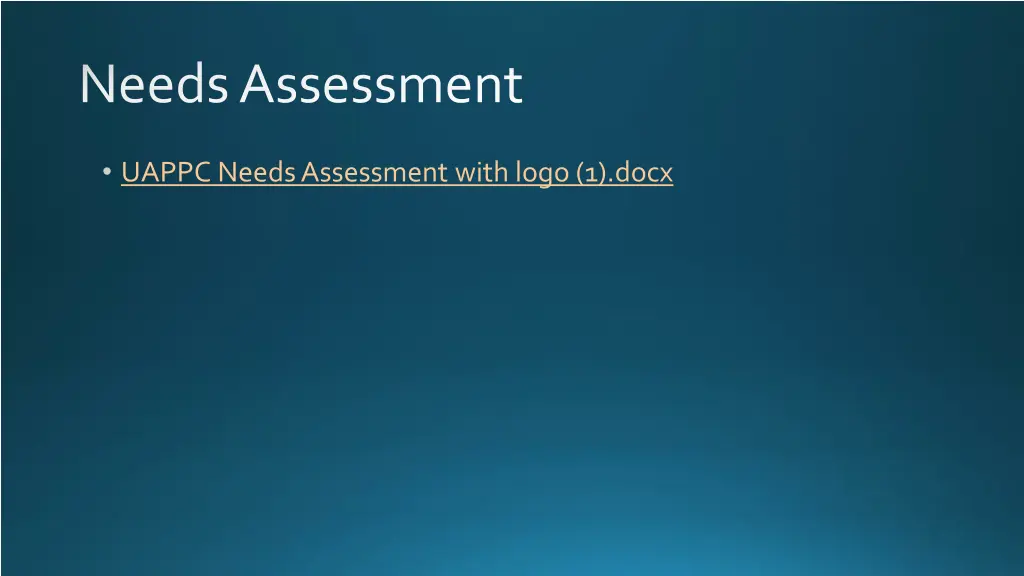 needs assessment