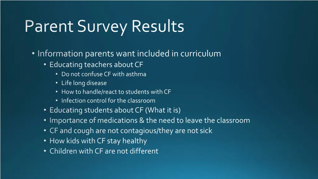 parent survey results 1