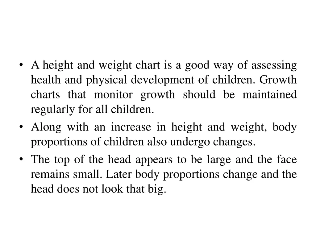 a height and weight chart is a good