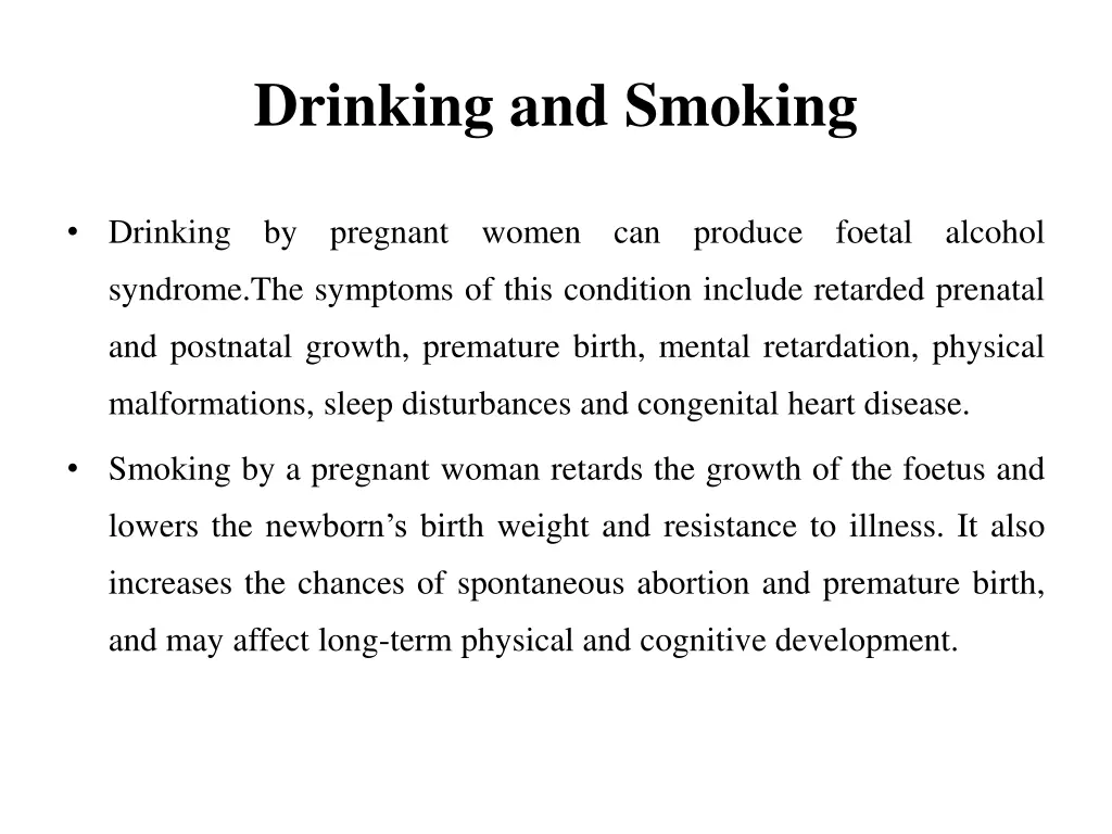 drinking and smoking