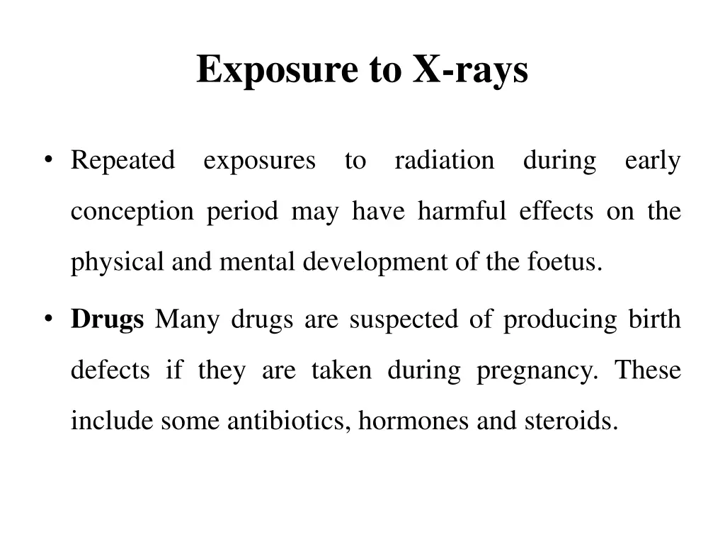 exposure to x rays