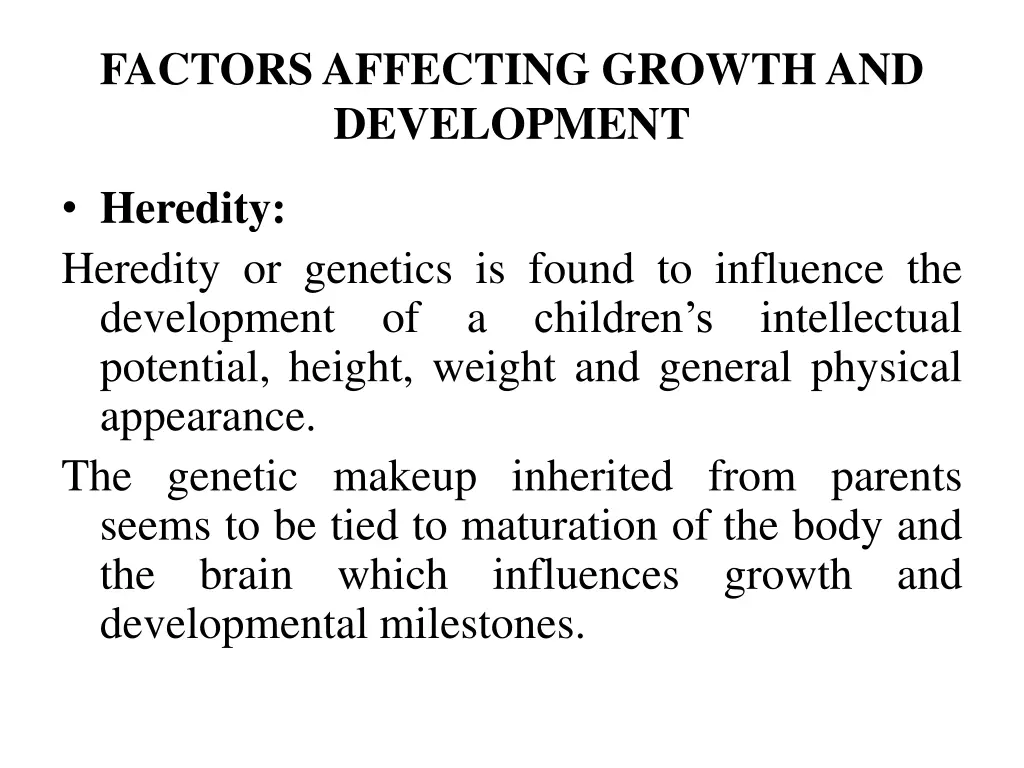 factors affecting growth and development