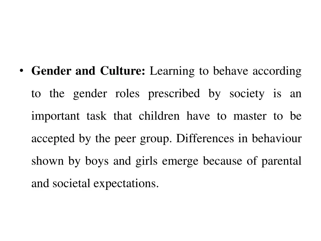 gender and culture learning to behave according