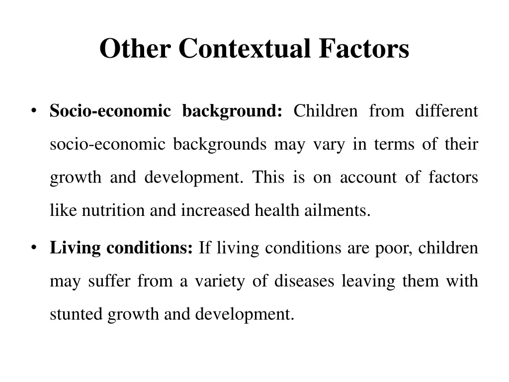other contextual factors