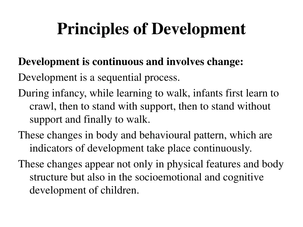 principles of development