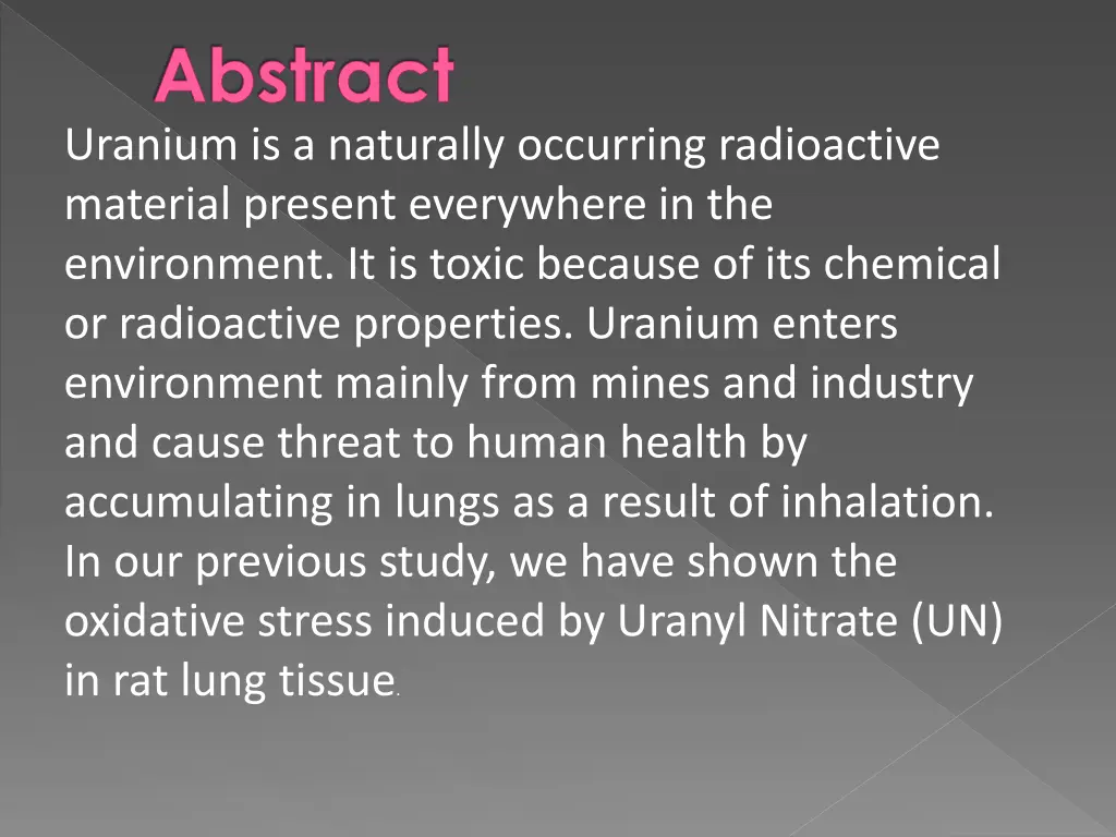 abstract uranium is a naturally occurring