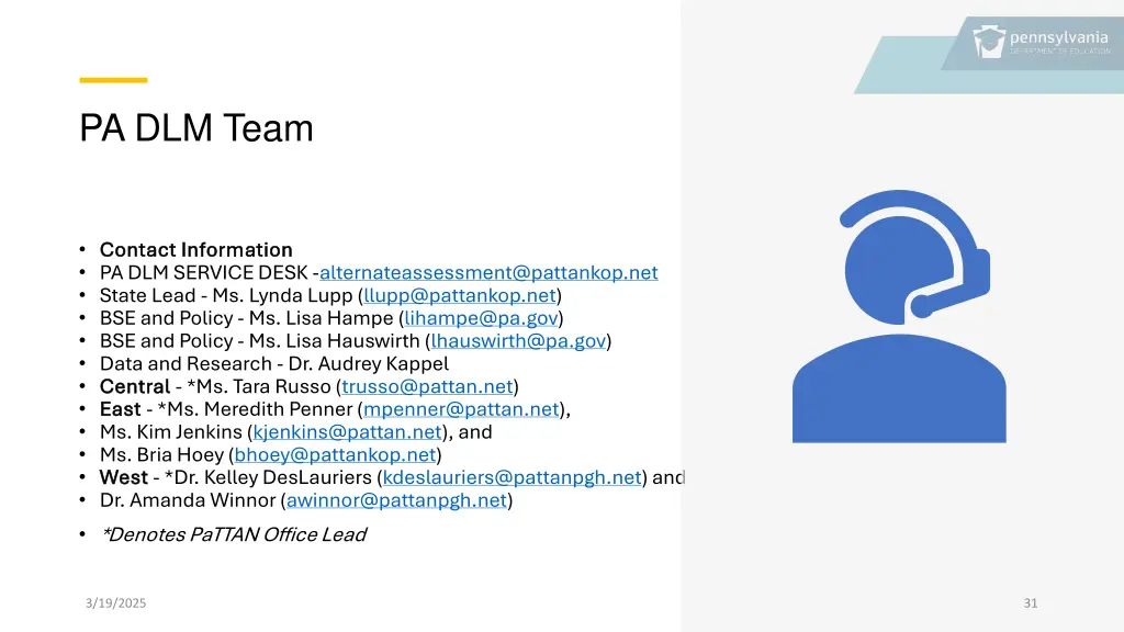 pa dlm team
