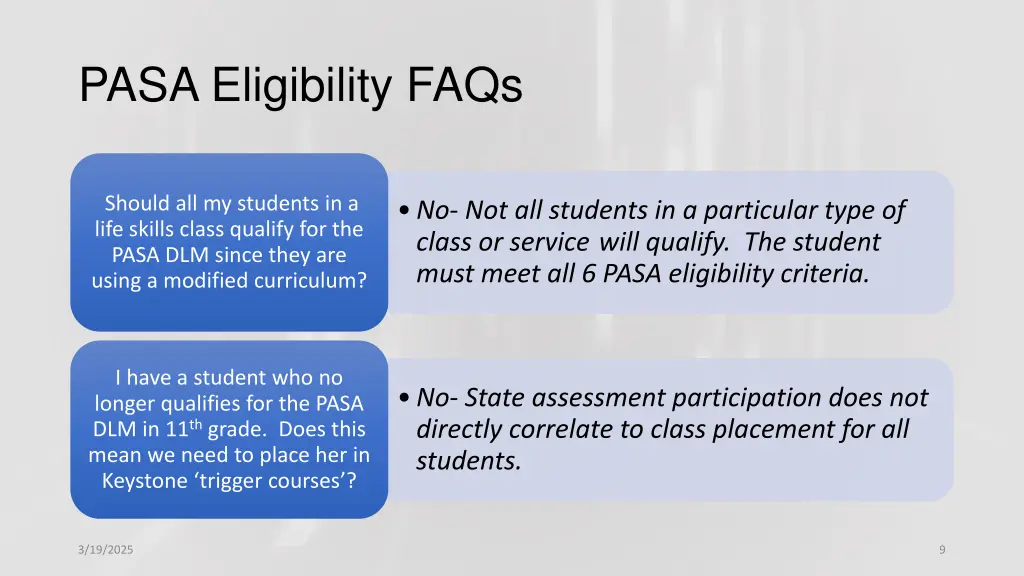 pasa eligibility faqs