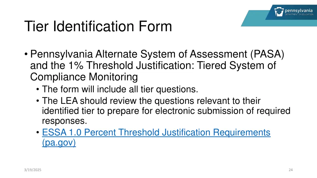tier identification form