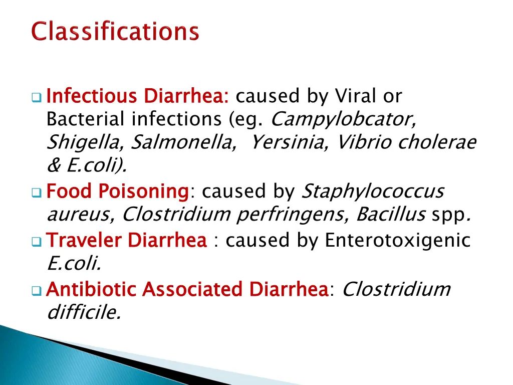 infectious diarrhea bacterial infections