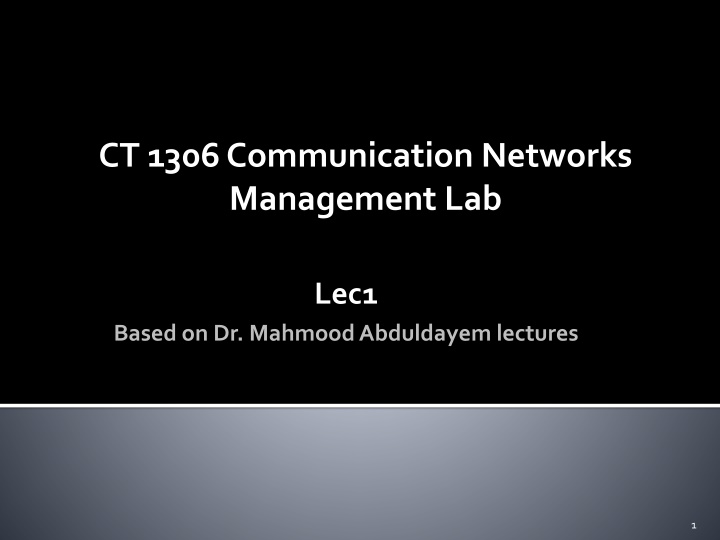 ct 1306 communication networks management lab