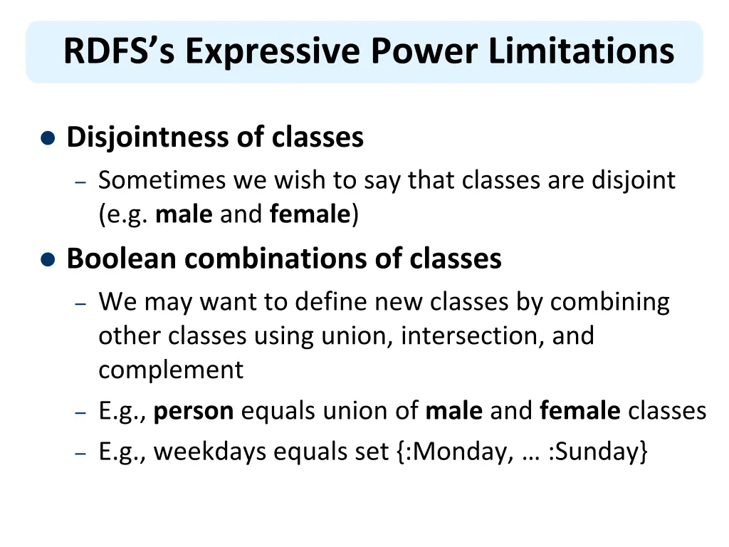 rdfs s expressive power limitations 1