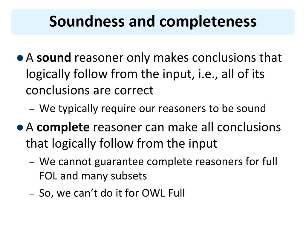 soundness and completeness