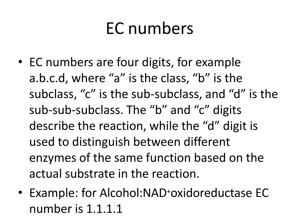 ec numbers