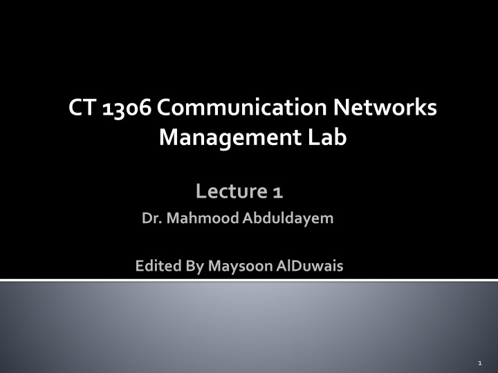 ct 1306 communication networks management lab