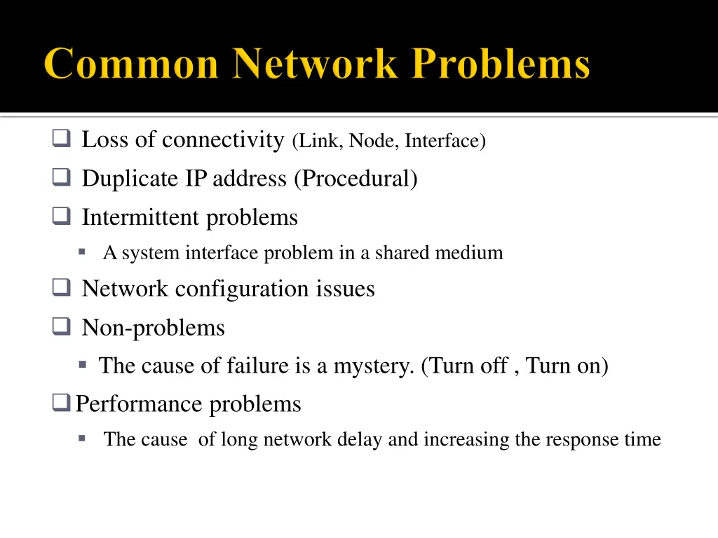 loss of connectivity link node interface
