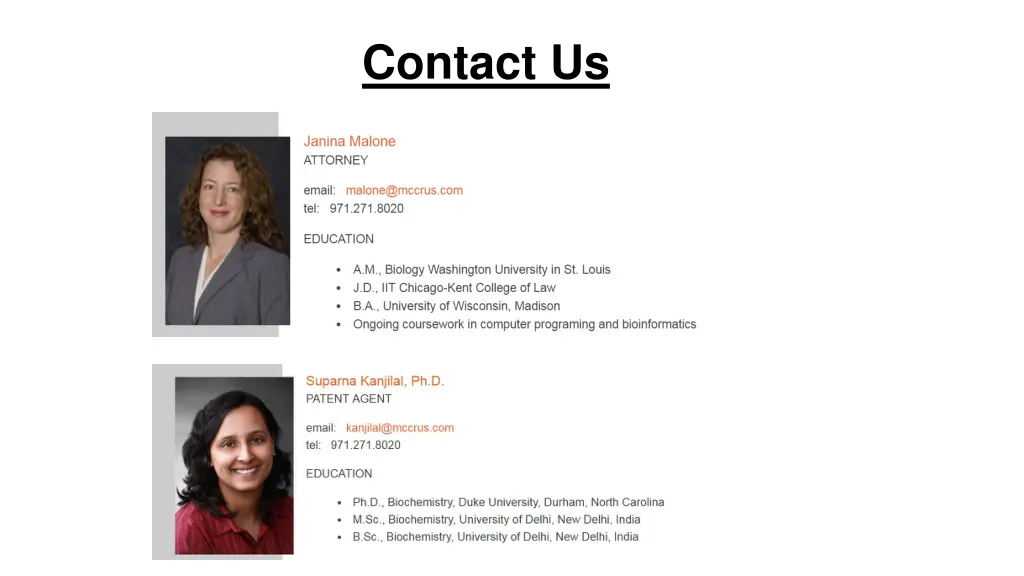 contact us