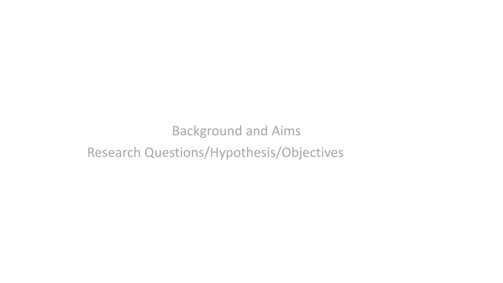 background and aims