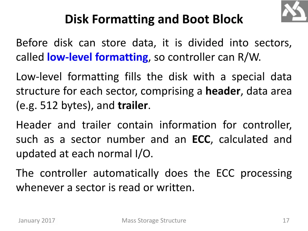 disk formatting and boot block