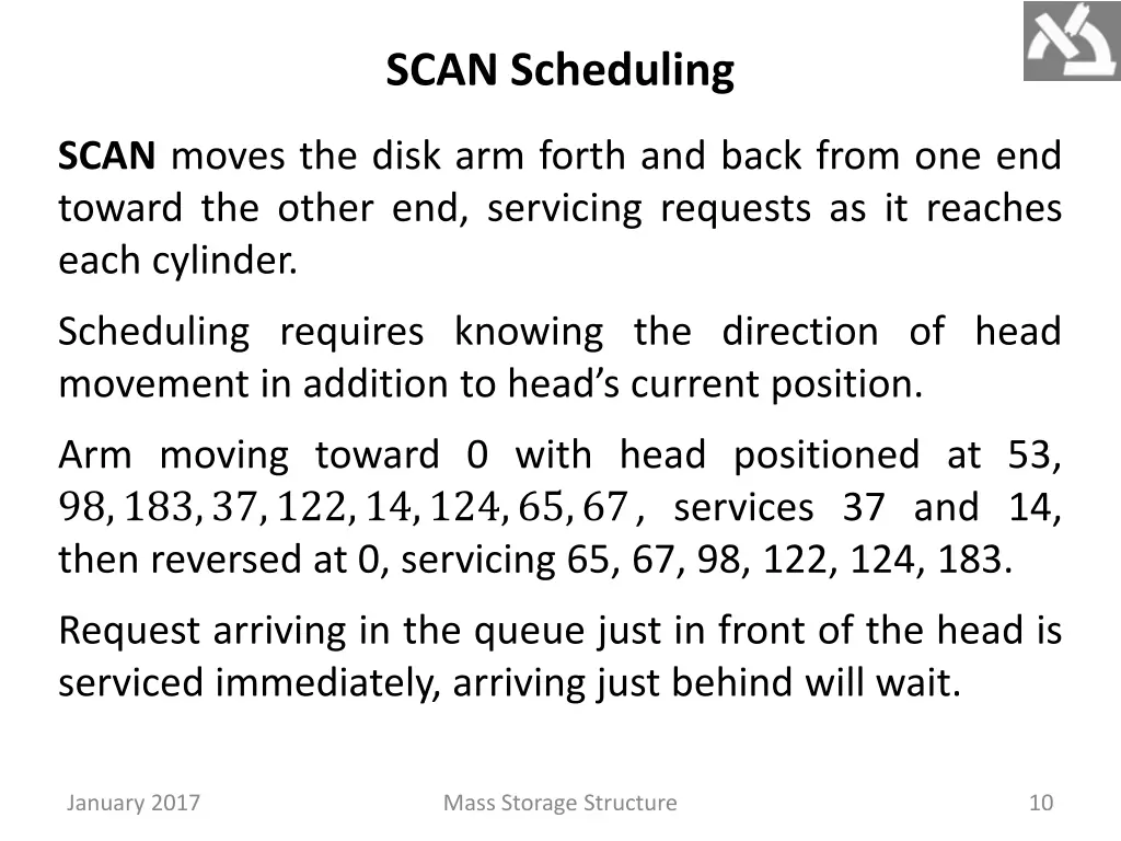 scan scheduling