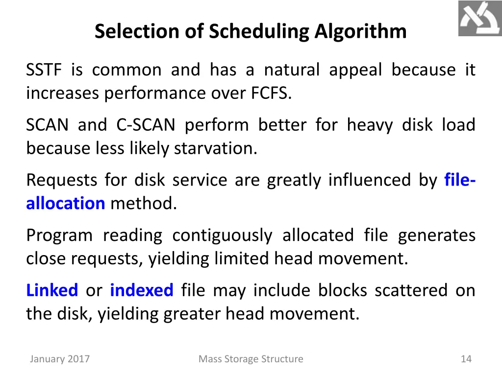 selection of scheduling algorithm