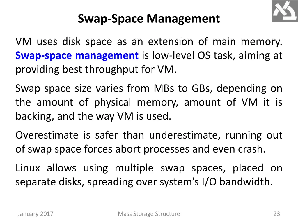 swap space management