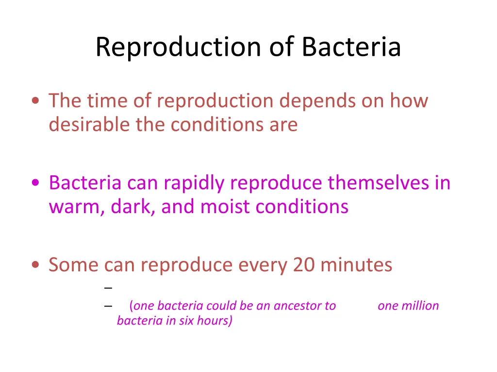 reproduction of bacteria