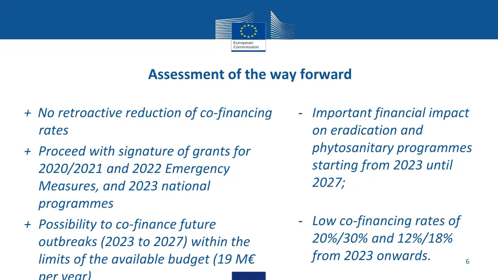 assessment of the way forward