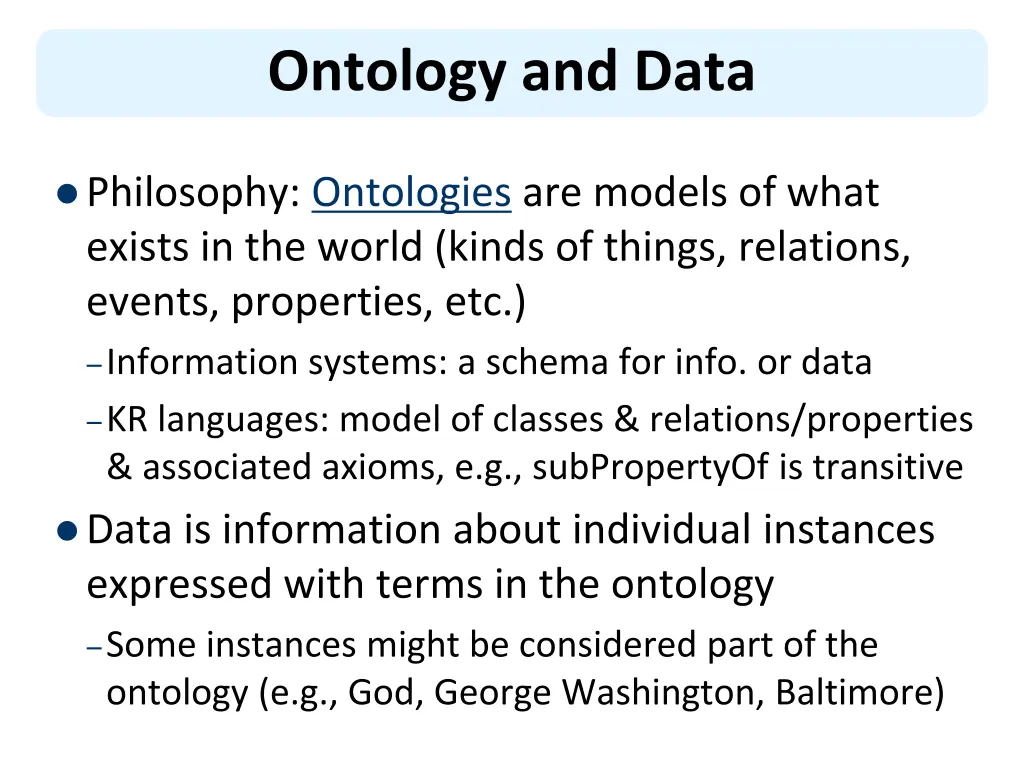ontology and data