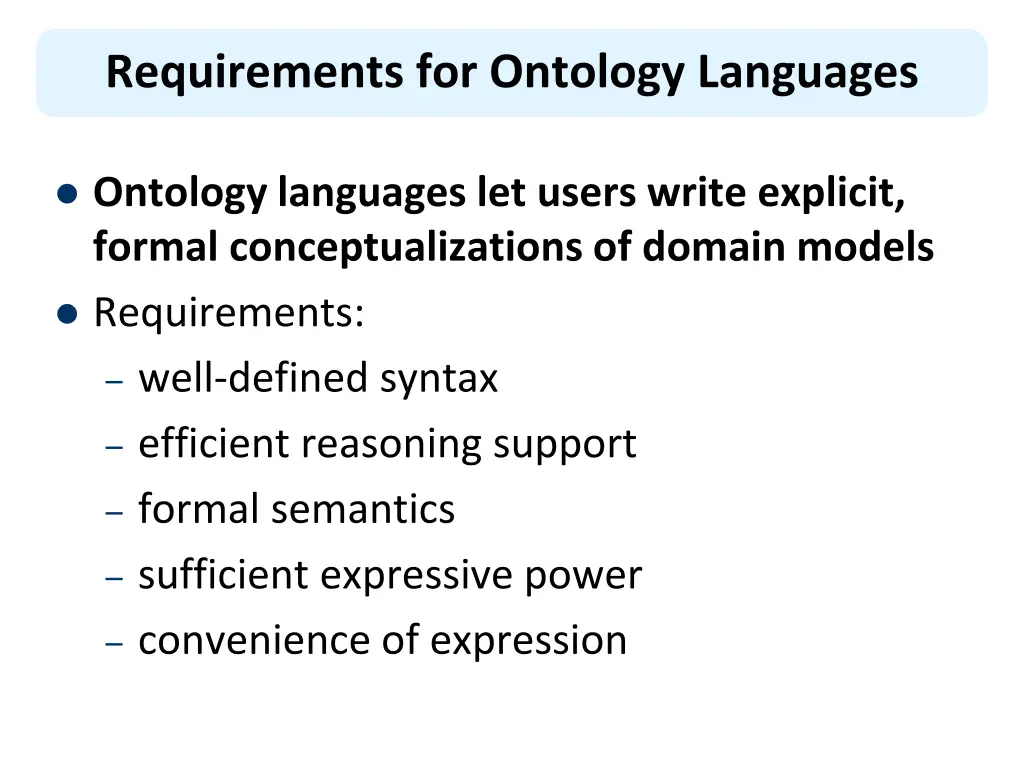 requirements for ontology languages